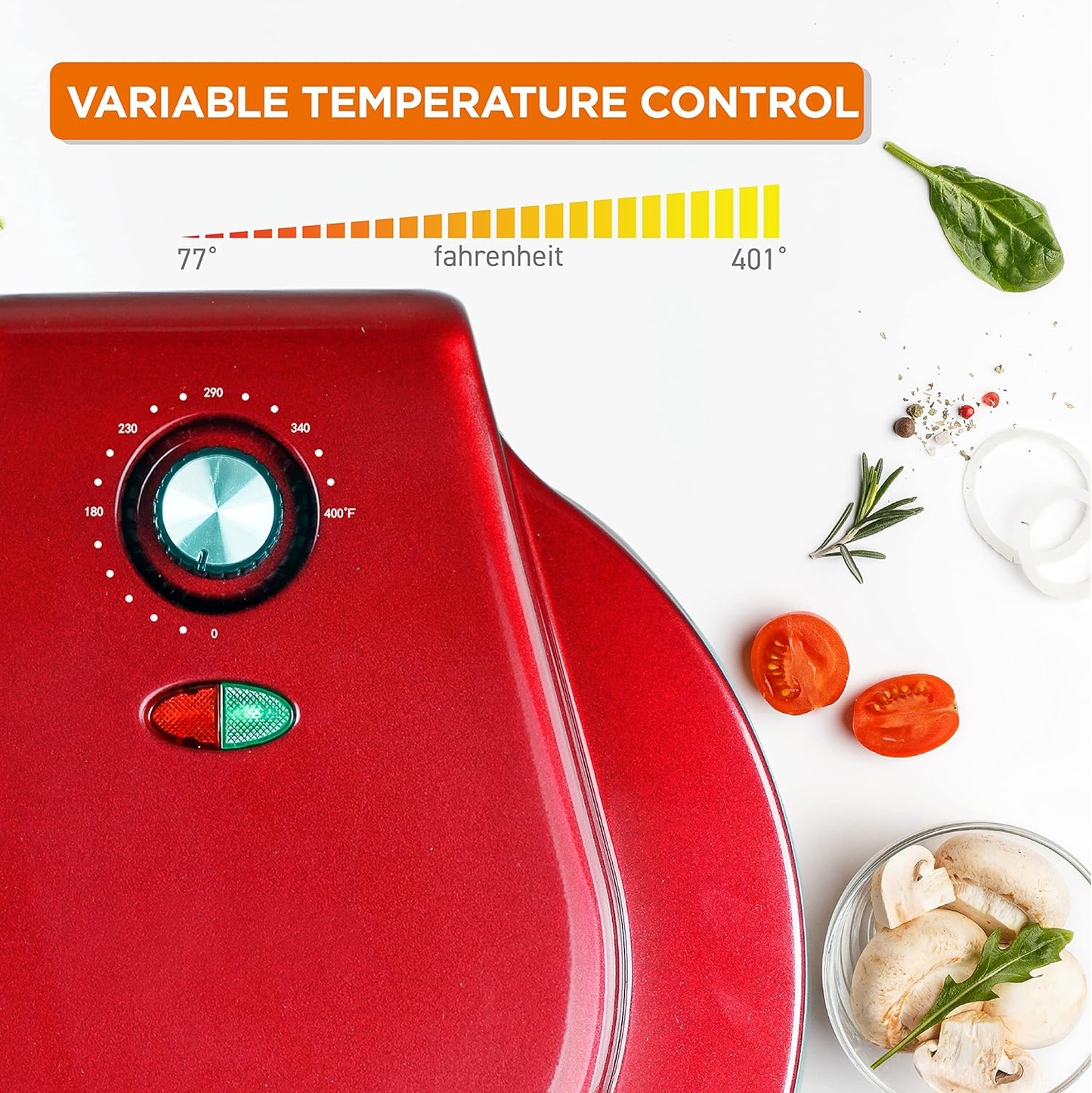 Countertop Pizza Maker, Indoor Electric Countertop Grill, Quesadilla Maker with Variable Temperature