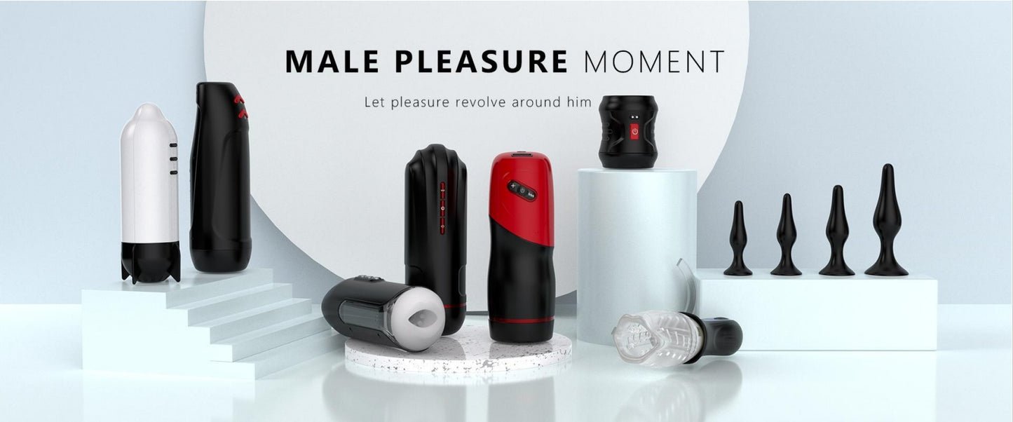 Automatic Emale/Male Masturbator, Adult Sex Toys for Men with 3 Twisting and 5 Thrusting Vibration Modes, Hands-Free Heating Male Vibrating Stroker for Men Guy Pleasure, Steelcan